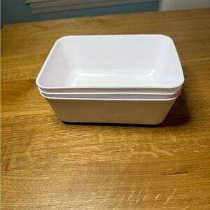 White Stackable Storage Containers set of 3